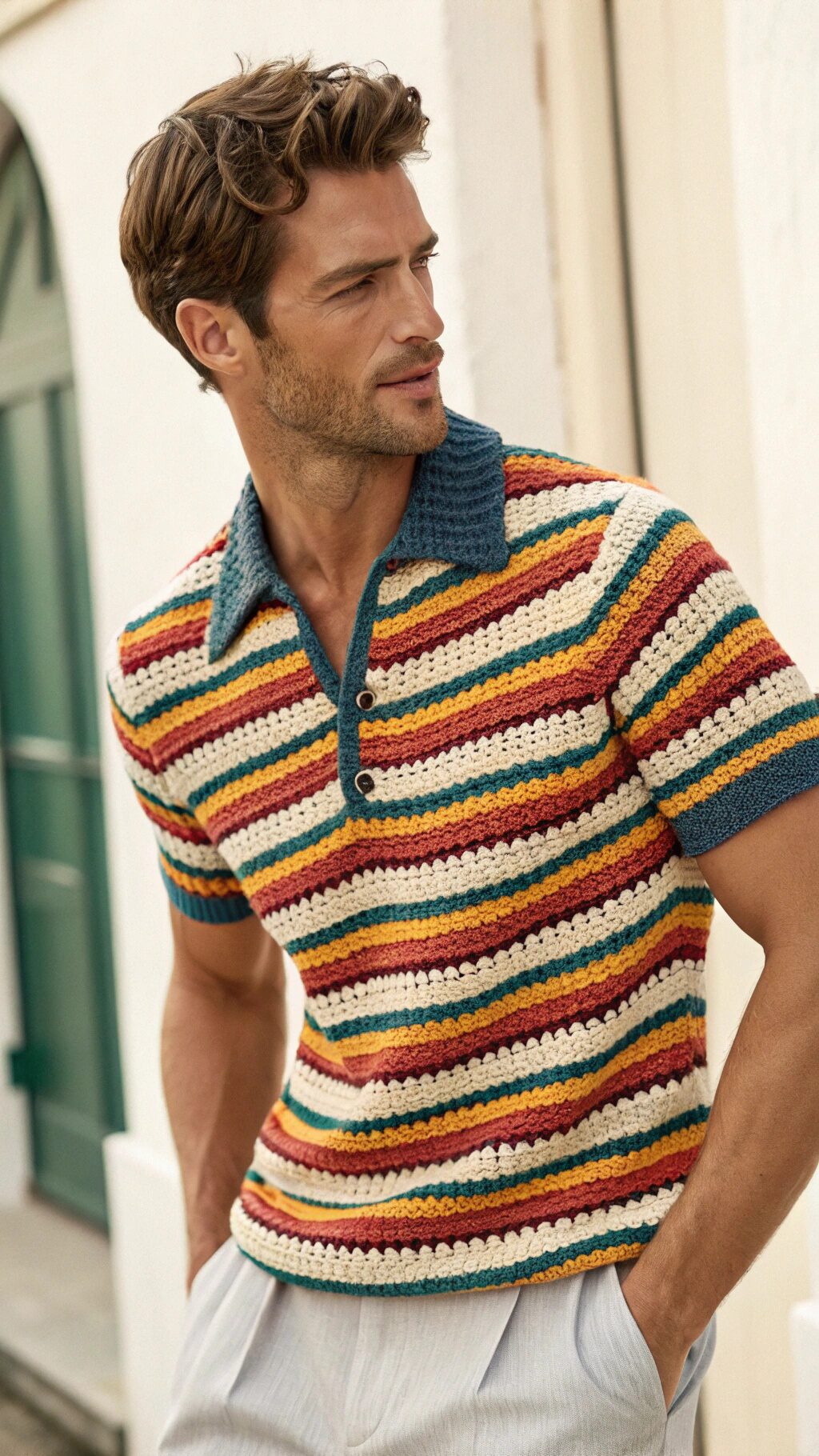 Bold Striped Crochet Top