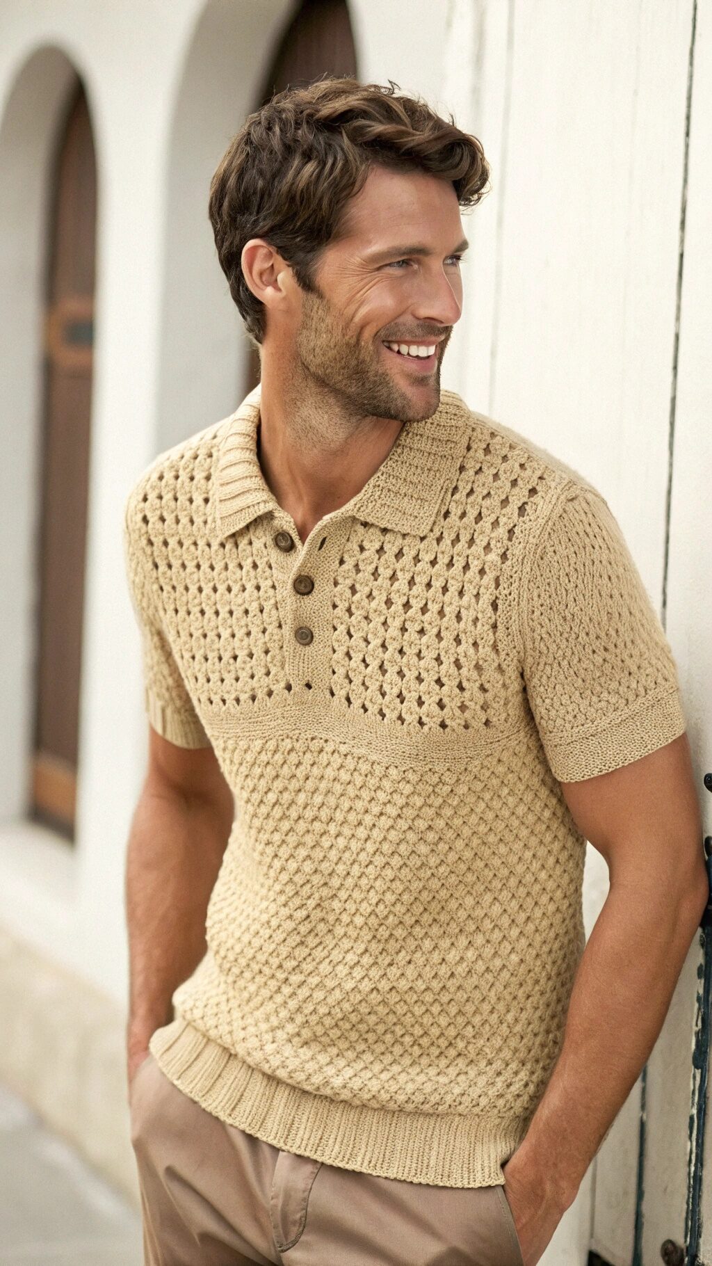 Relaxed Fit Crochet Pullover