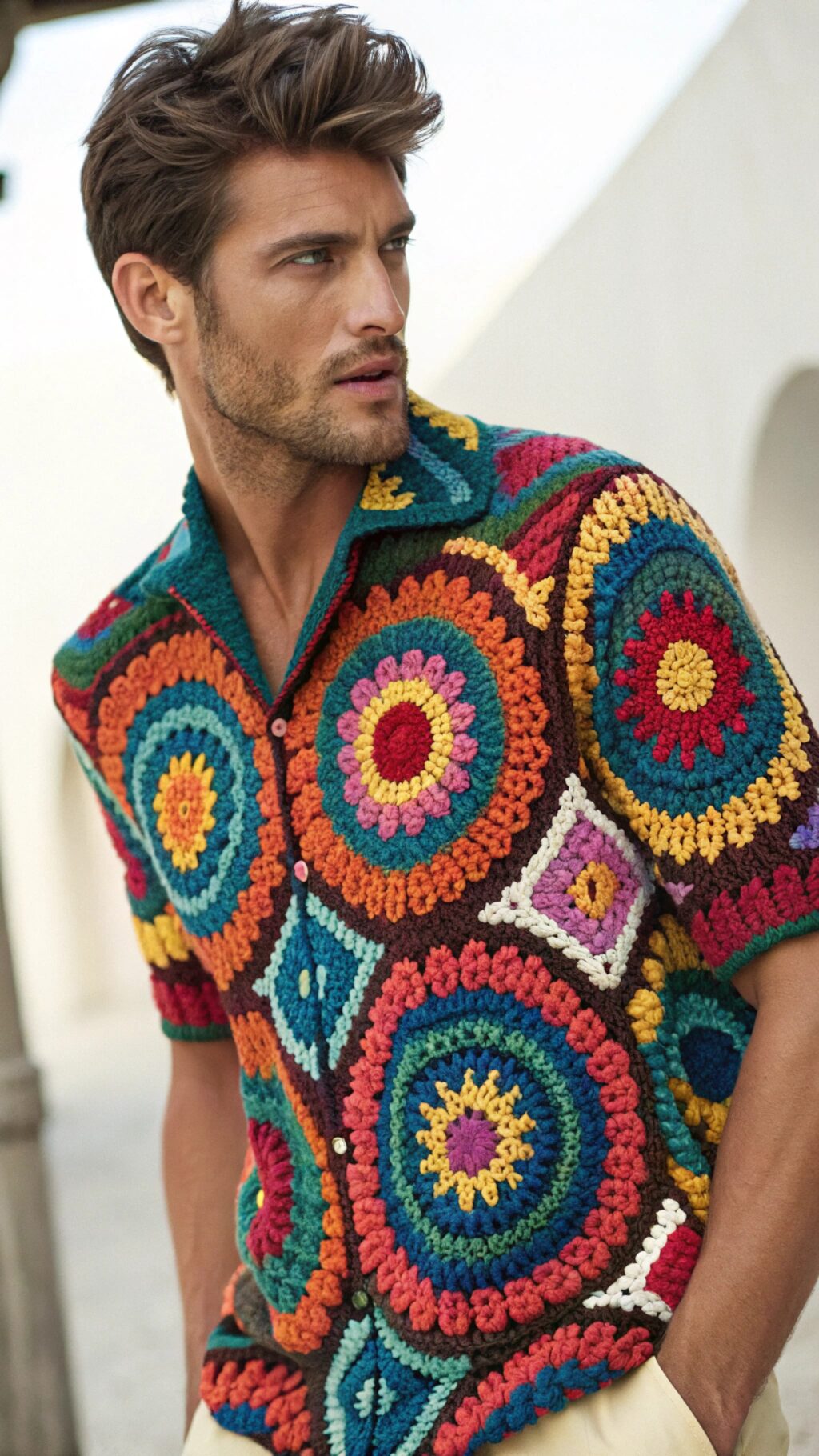 Unique Crochet Mandala Shirt