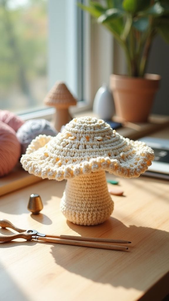 lace patterned mushroom art