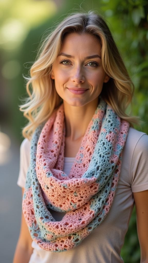 lacy floral infinity scarf