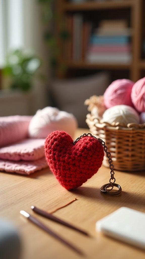 miniature heart shaped keychain