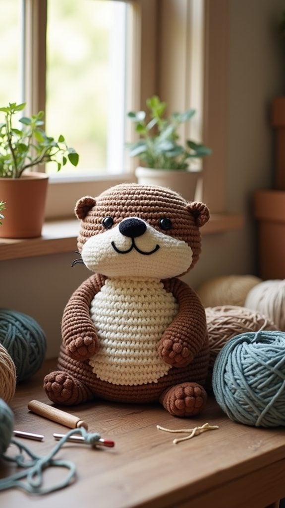 otter themed decorative pillow pattern