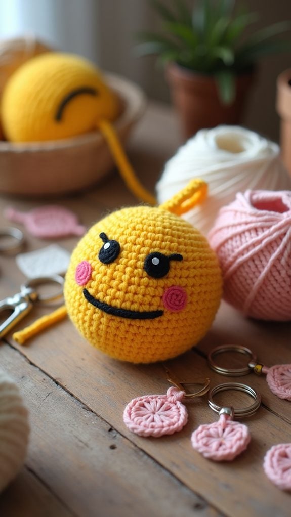 playful emoji keychains collection