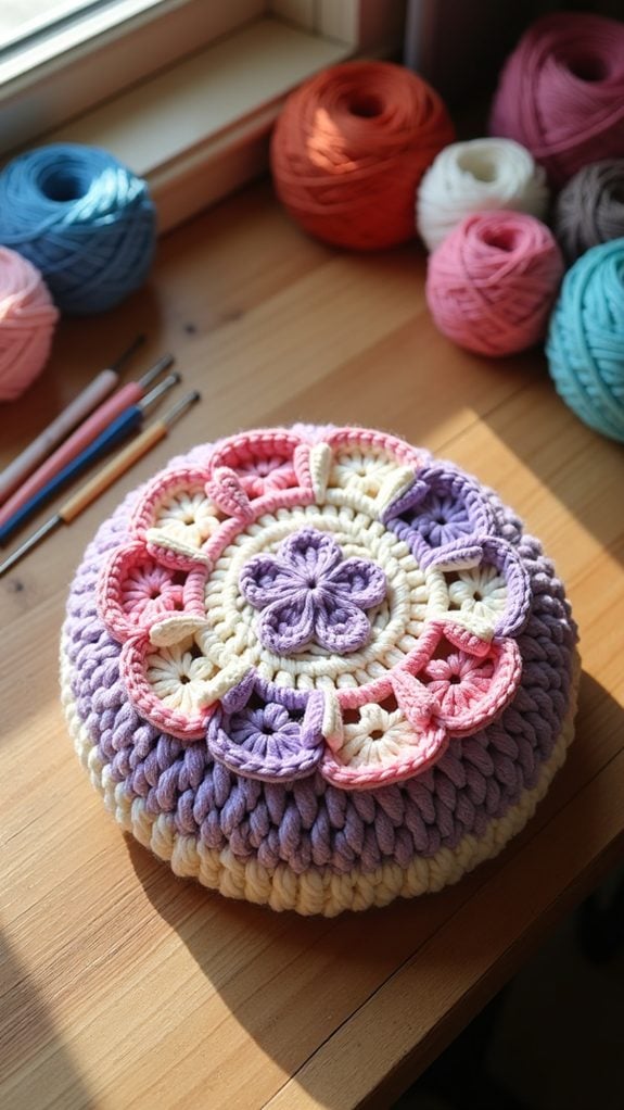 retro floral crochet design