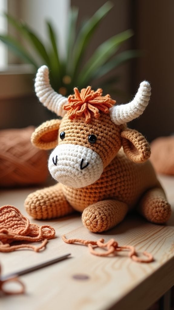 retro highland cow art