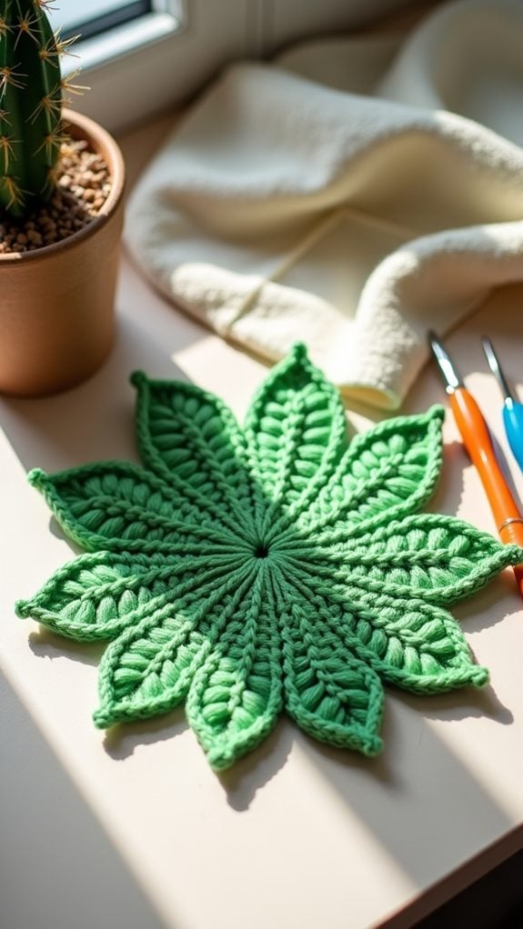 sewn cactus leaf craft