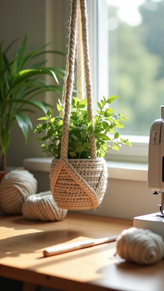 simple crochet pot hanger