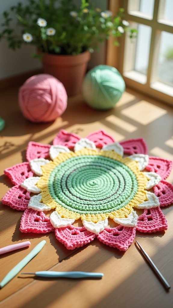 simple tulip dishcloth pattern