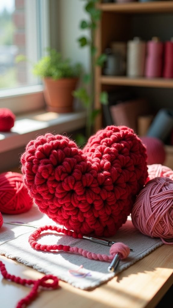 soft plush heart cushion