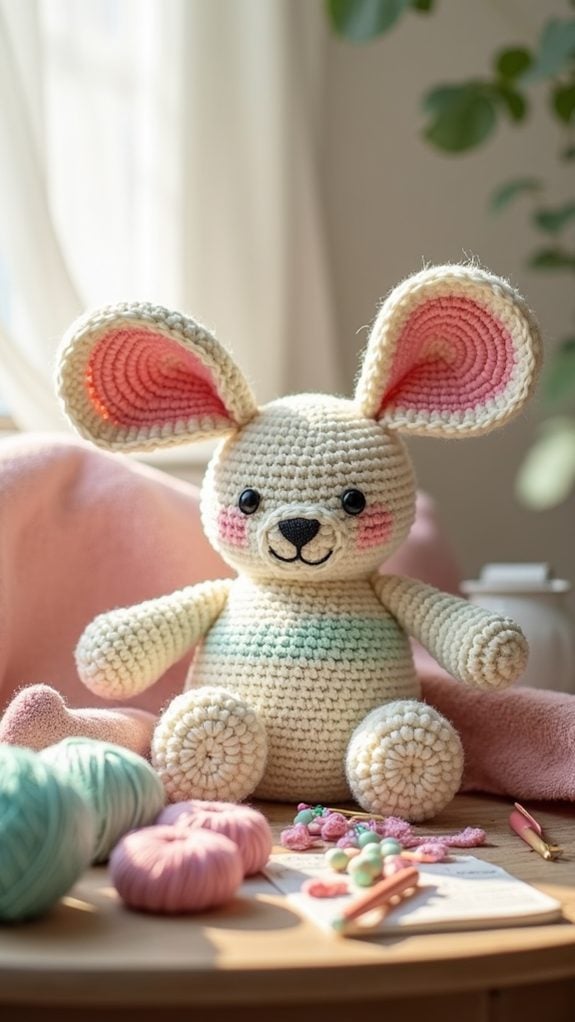 soft plush rabbit cushion