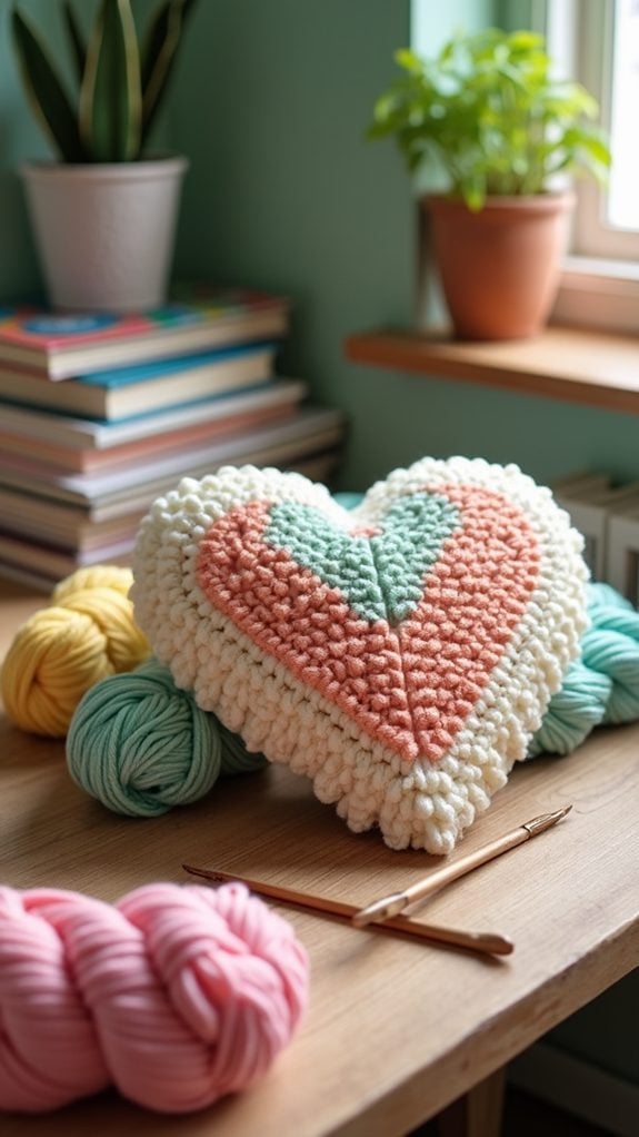 sustainable yarn decorative pillow