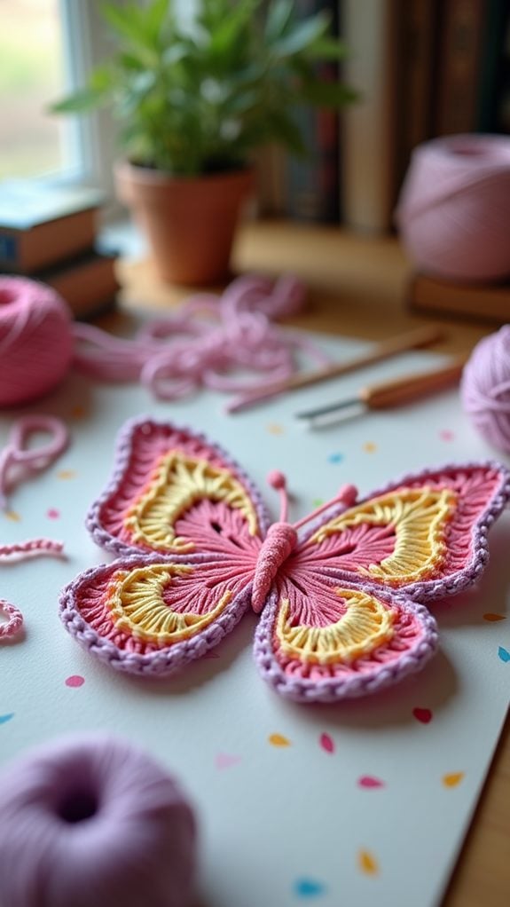 textured butterfly fabric design