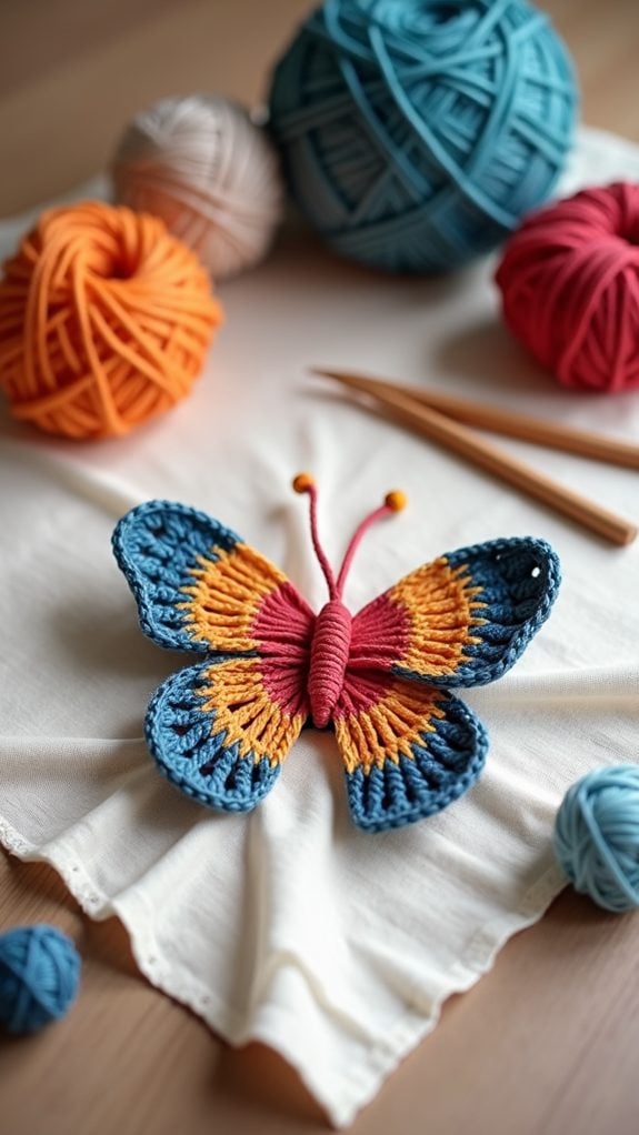 three dimensional crochet butterfly