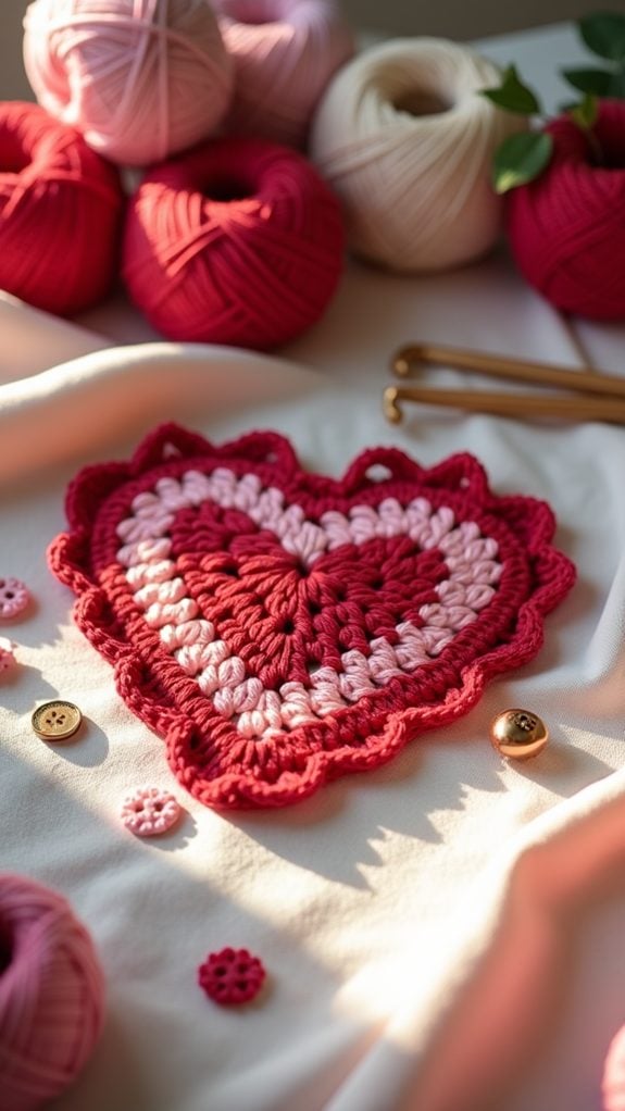 three dimensional crochet heart