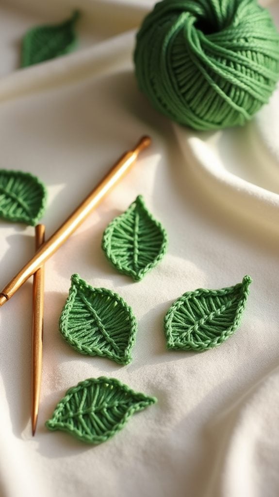 tiny leaf embroidery design