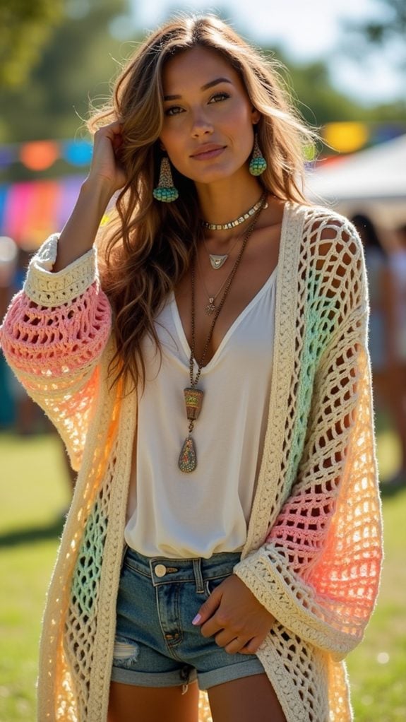 trendy crochet festival hoodie