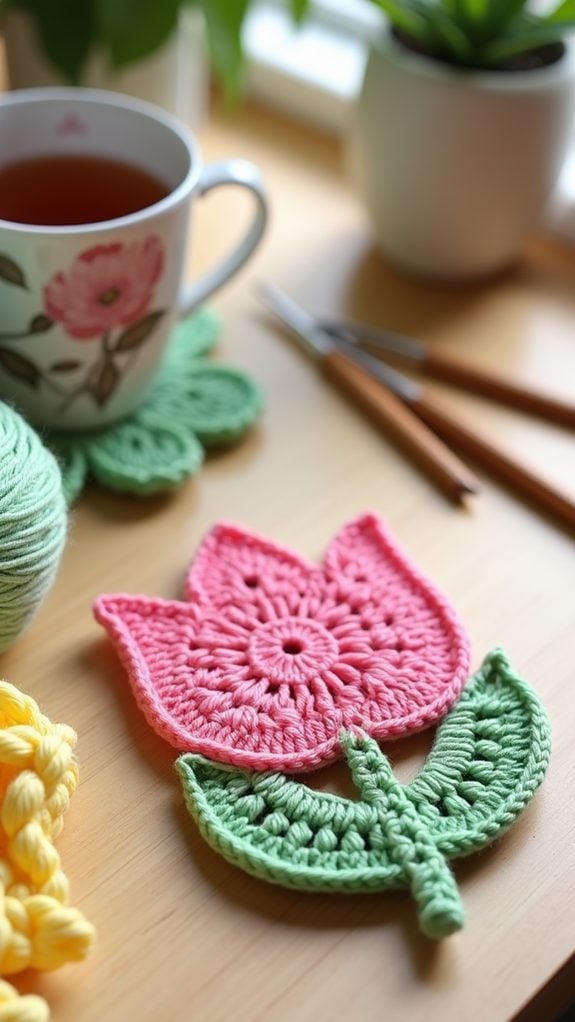 tulip coaster crochet design