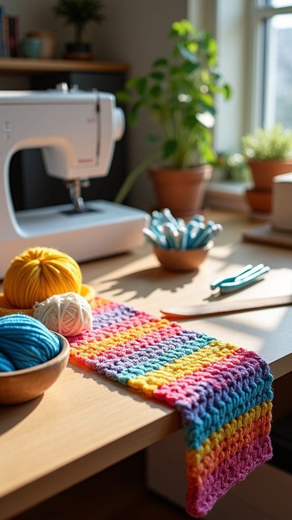 vibrant crochet dishcloth design