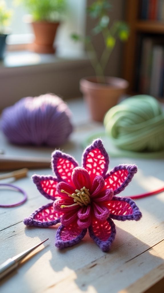 vibrant crochet flower design