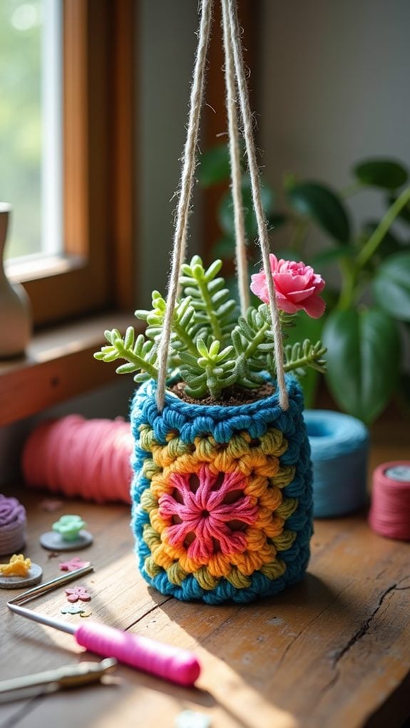 vibrant crochet square pattern