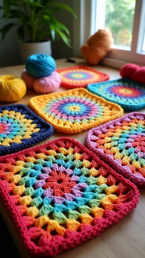 vibrant crochet table decor