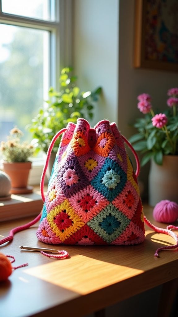 vibrant handmade tote bag