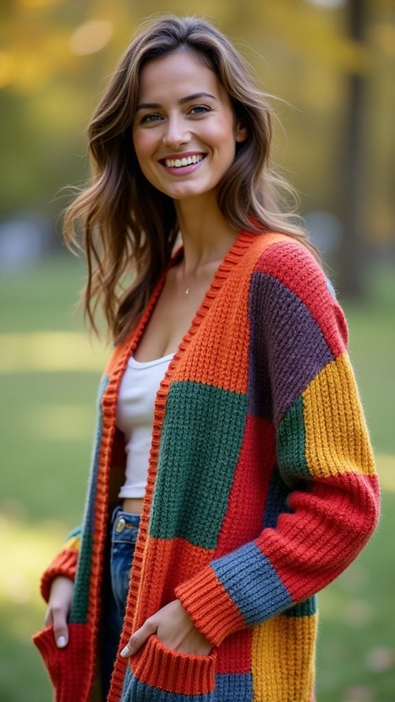 vibrant knit sweater design