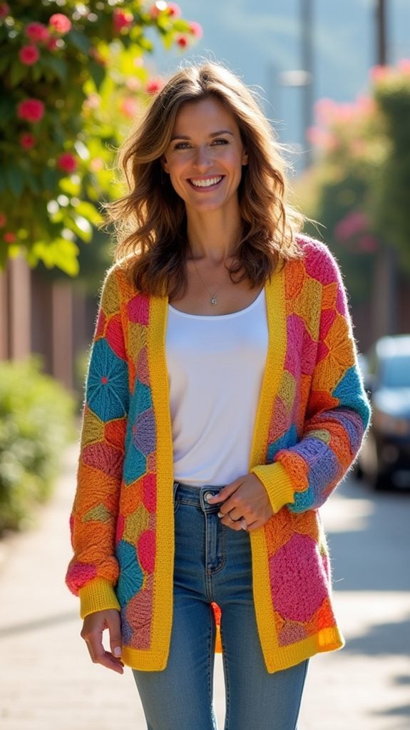 vibrant knit sweater design