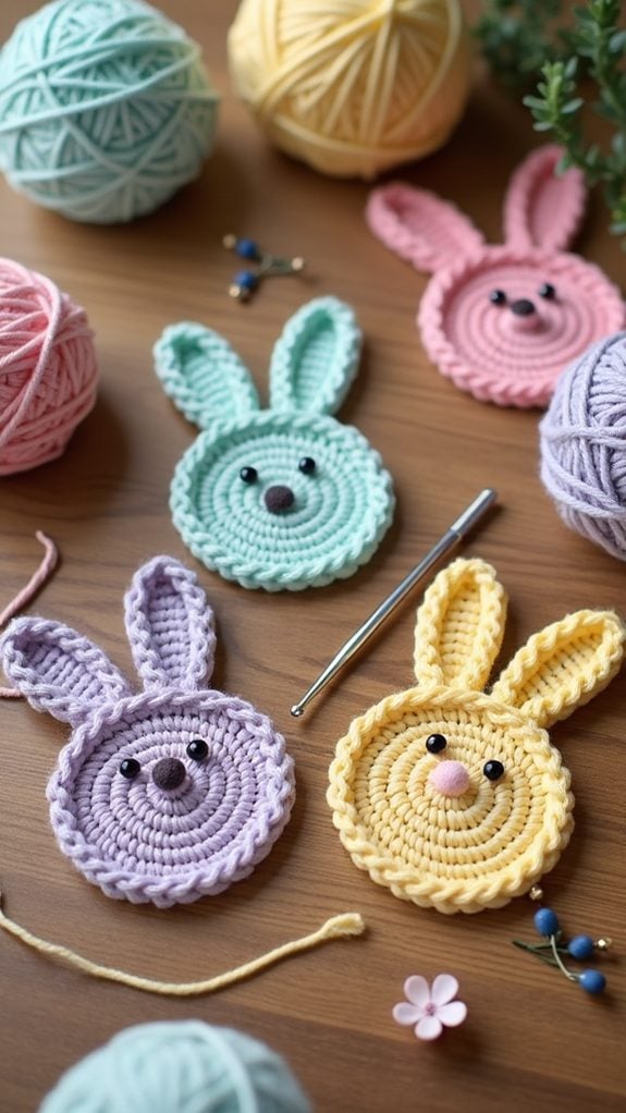 vibrant rabbit drink coasters