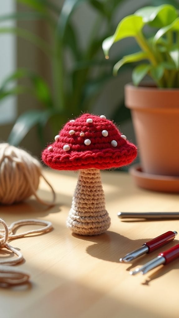 whimsical crochet mushroom creations