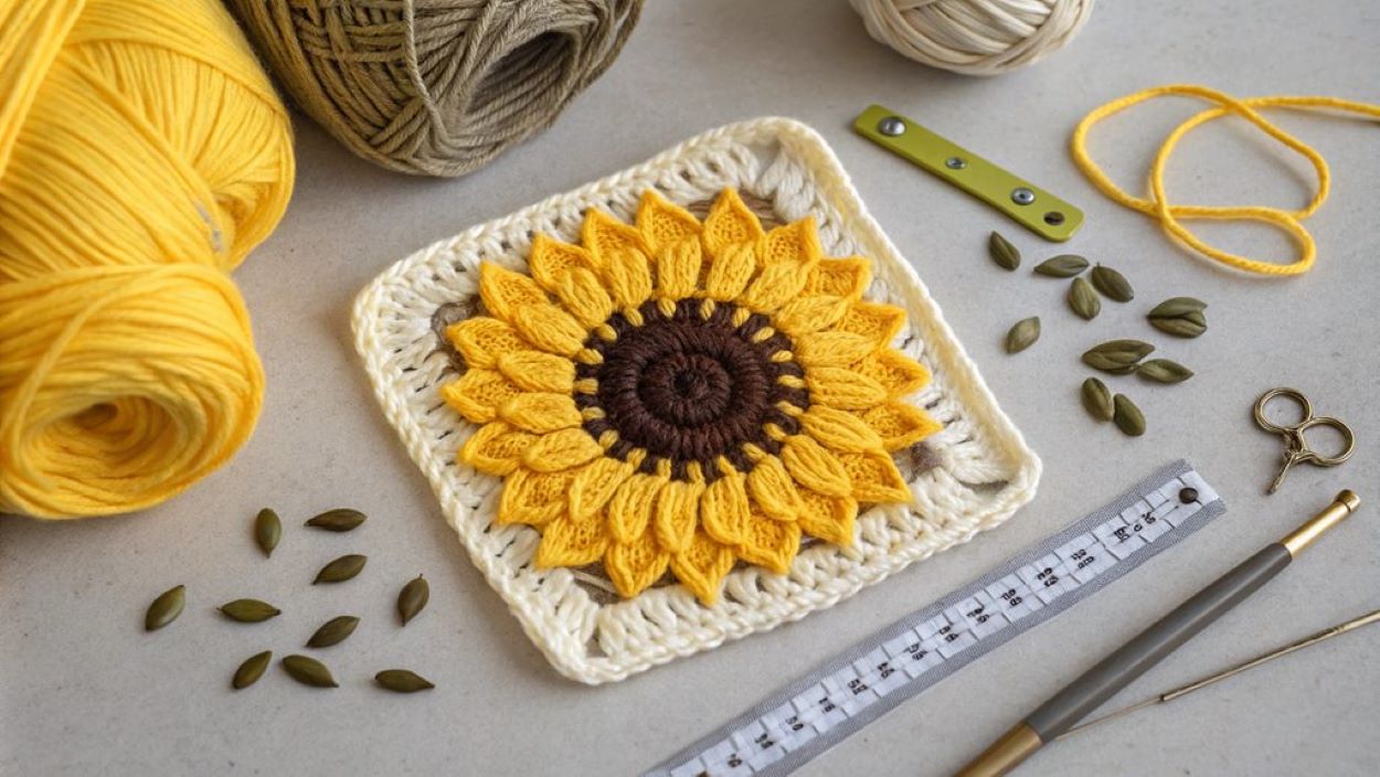 20 Latest Crochet Sunflower Granny Square Ideas To Try In 2025!