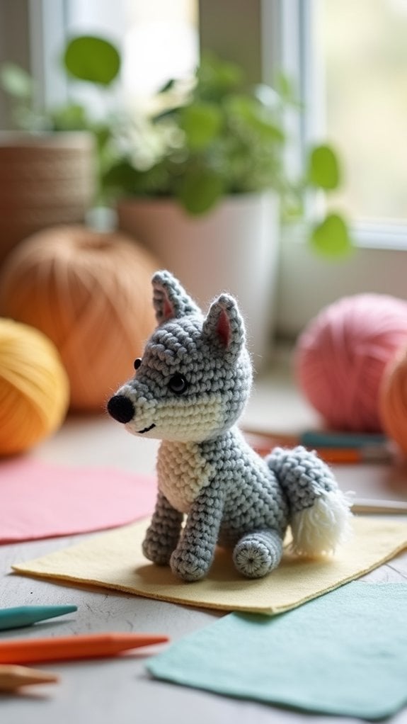 adorable wolf themed keychain accessory