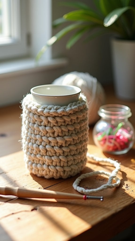 classic crochet beverage holder