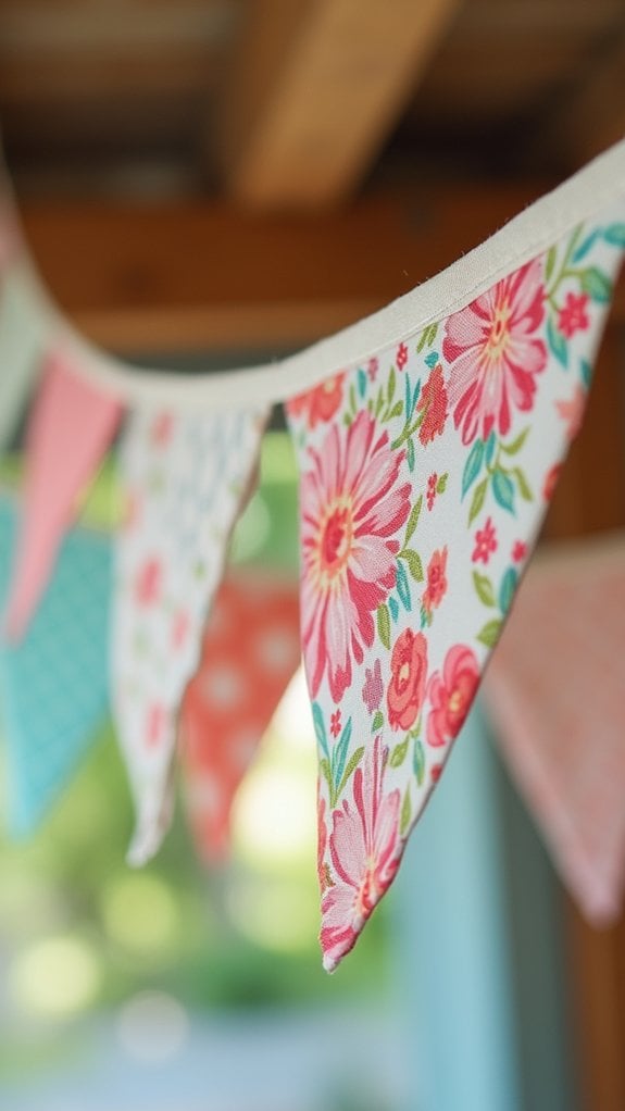 colorful decorative fabric flags