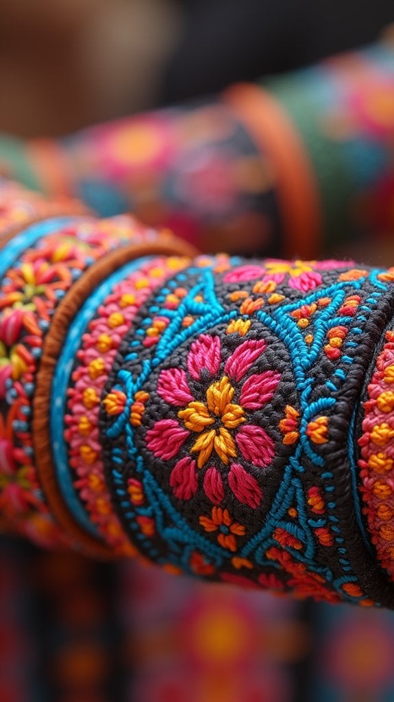 colorful stitched fabric accessory