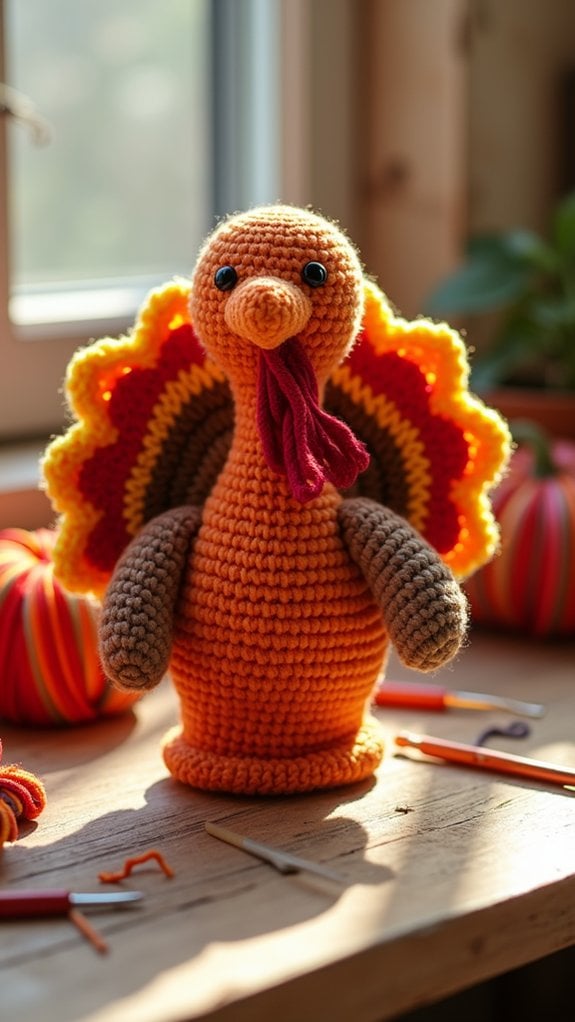 colorful turkey hand puppet