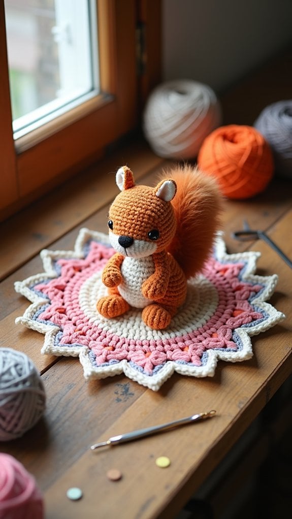 crochet squirrel plush toy