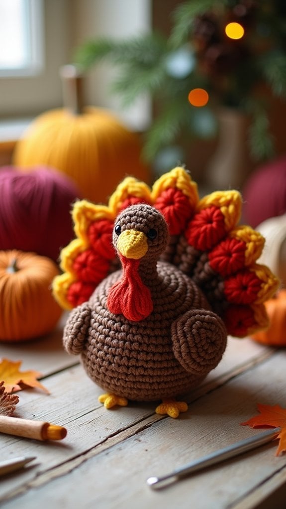 crochet thanksgiving turkey decoration