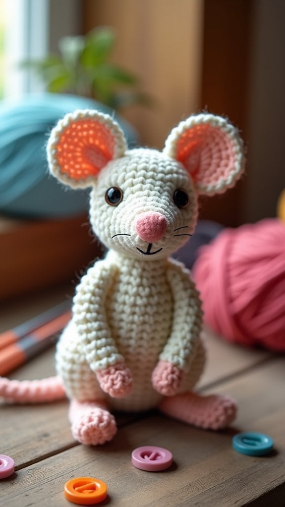 crochet toy rat doll