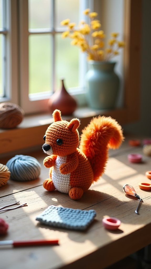 cuddly plush squirrel toy
