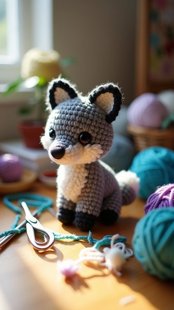 cute chibi wolf figurine