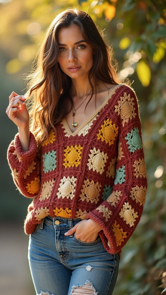 eclectic cozy knitwear style
