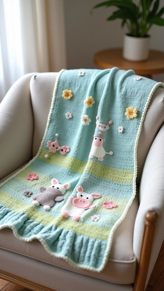 farm themed cozy blanket
