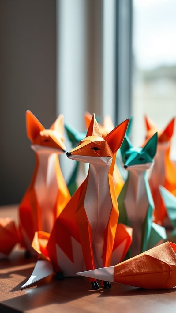 folded paper fox design