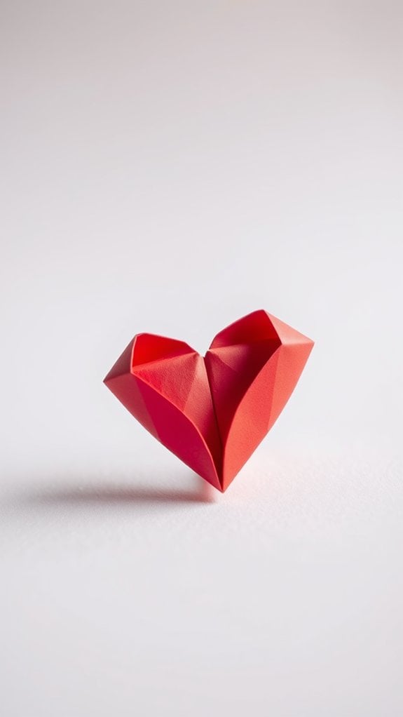 folded paper love symbol
