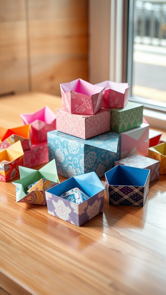 folded paper storage container