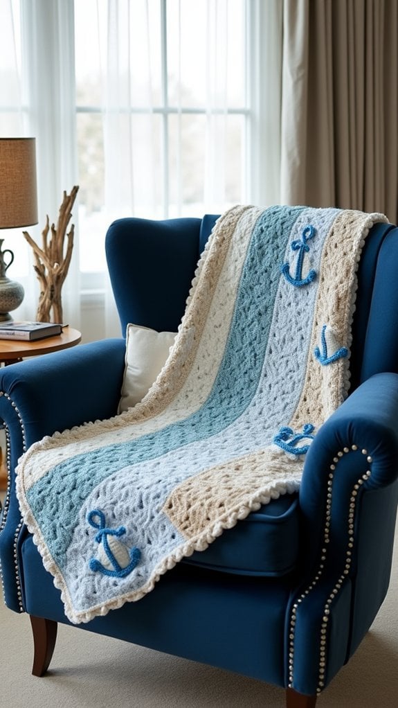 nautical inspired cozy blanket