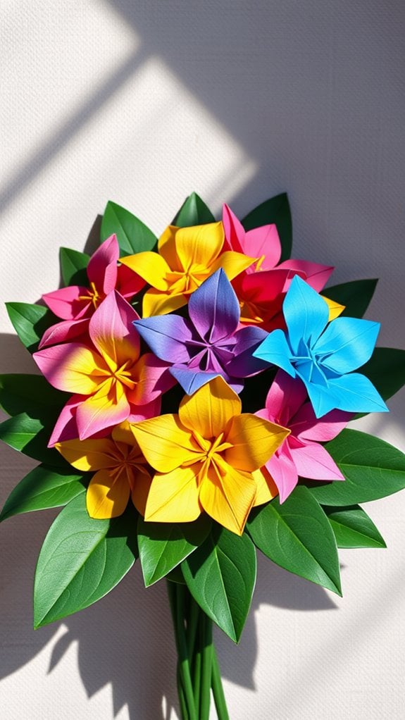 paper art floral arrangement