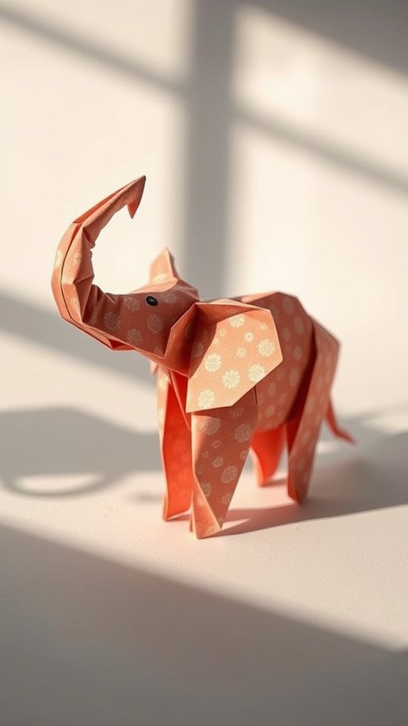 paper folded elephant sculpture